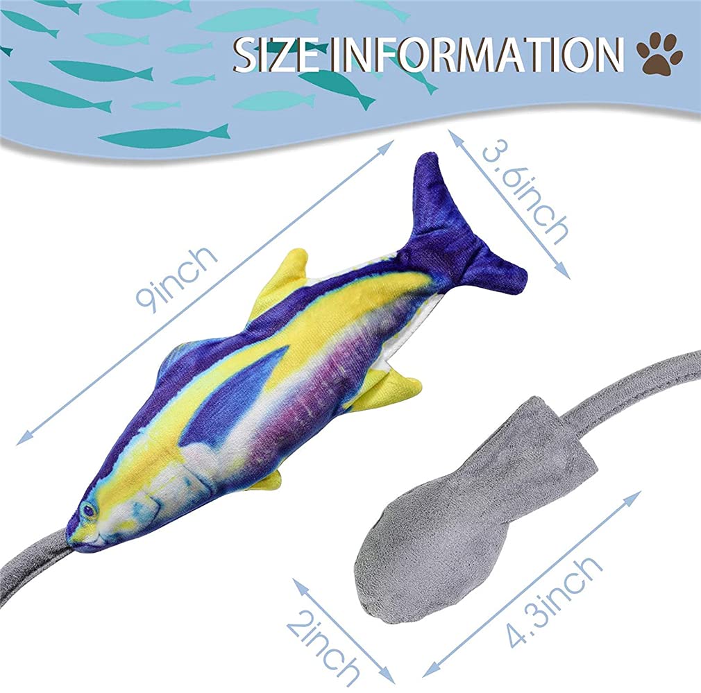 Xemz Floppy Fish Cat Toy, Plush Wiggle Fish Catnip Toys Cat Interactive Airbag Toy, Kitten Chew Bite Kick Cat Pillow Pet Funny Interactive Toy for Indoor Kitty Cat Exercise & Catching (Grey carp)