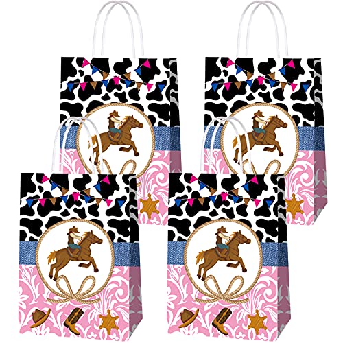 16pcs Cowgirl Party Bags for Cowgirl Theme Birthday Party Supplies Gift Goody Treat Candy Bags Girls Kids Birthday Decorations