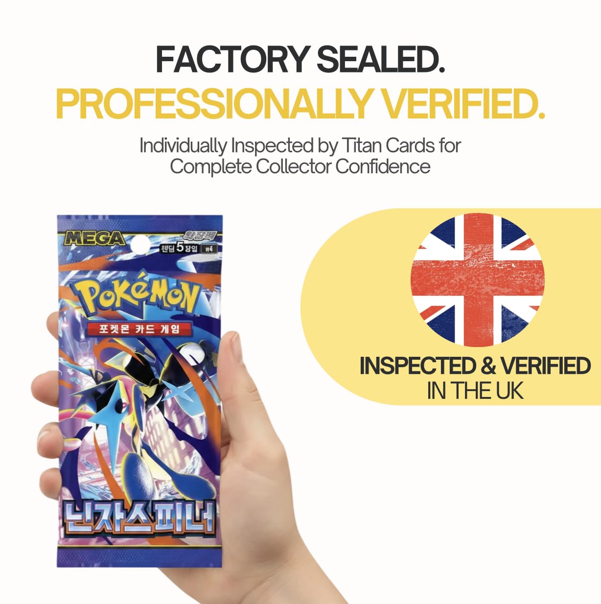 Scatola booster coreana del Caos Rising Ninja Spinner coreano (30 confezioni) | Carte Pokémon Coreane Ascendenti del Caos | Serie Mega Evolution | 5 carte per confezione | Titan Authenticated