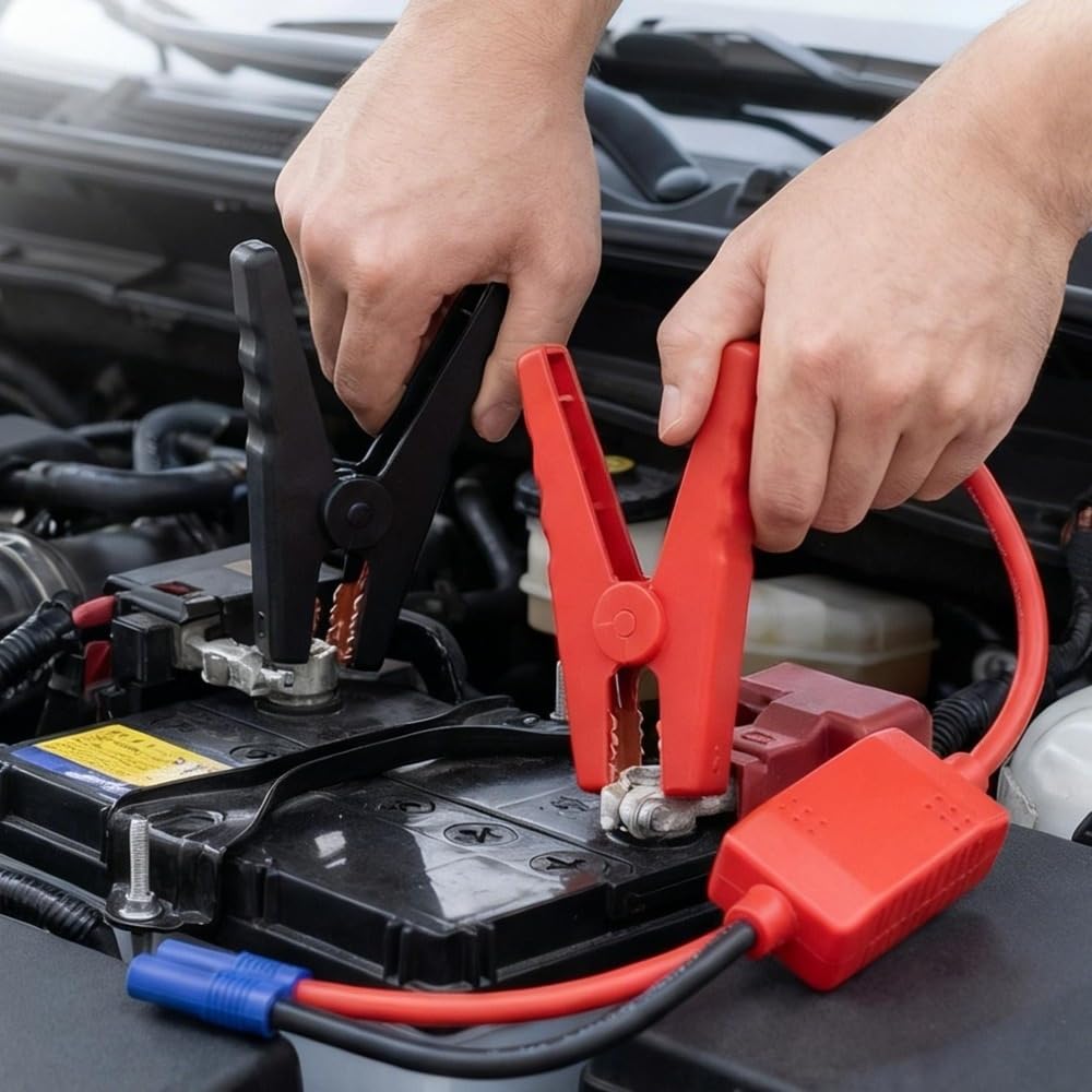 EC5 - Cable de arranque con clips, 12 V/24 V, cables de arranque de batería de coche para emergencia, accesorios portátiles de arranque (estilo B)