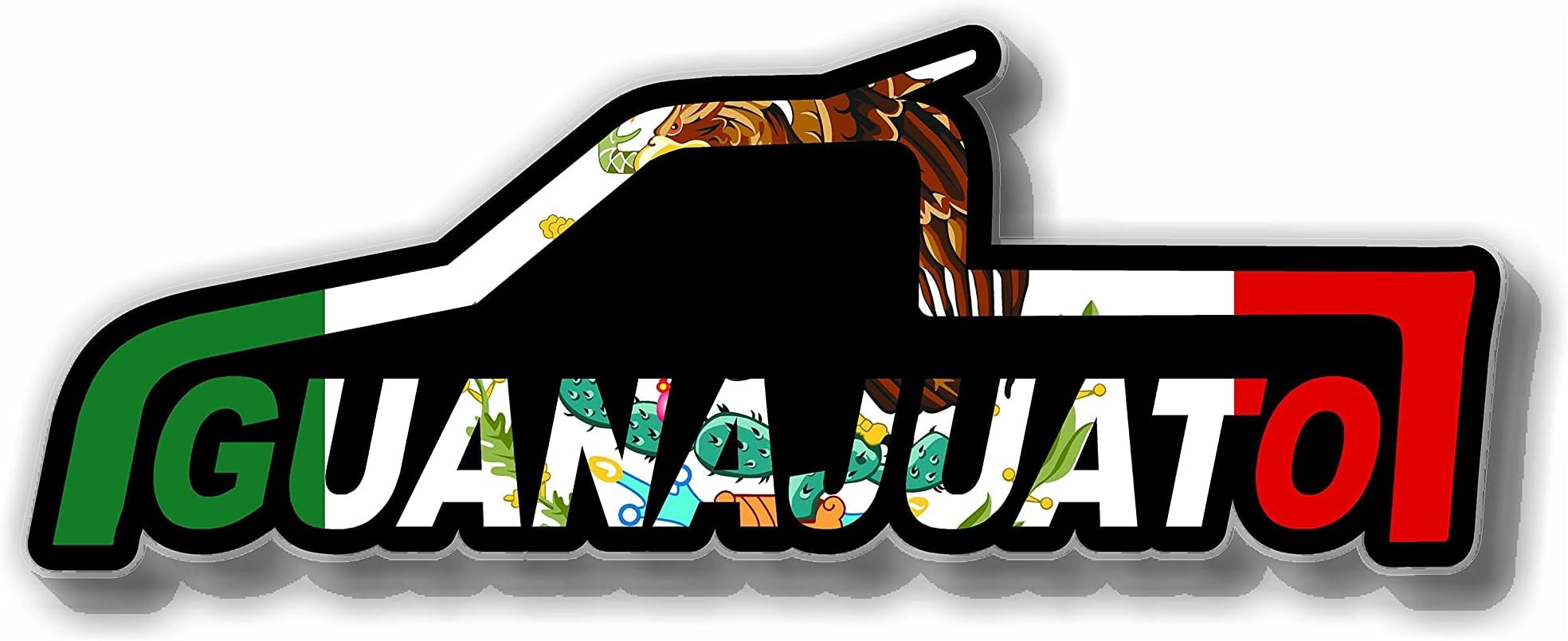Guanajuato Mexico Sticker Car Trucks Vinyl Decals Mexico Flag Background Window Sticker