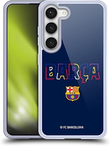 Head Case Designs Funda de gel suave con licencia oficial del FC Barcelona Neon Barca Graphics compatible con Samsung Galaxy S23 5G
