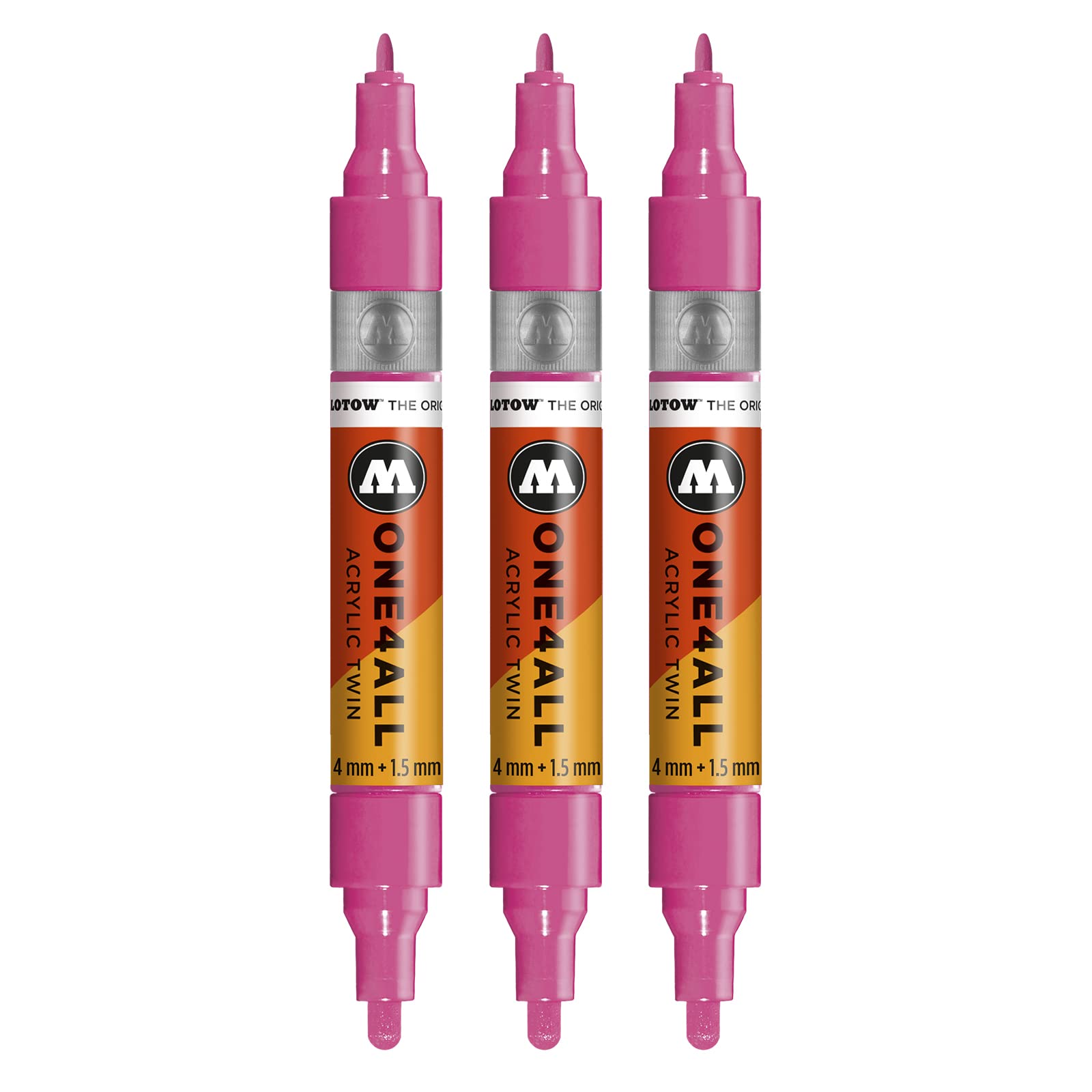 Molotow ONE4ALL Acrylic Twin Marker Pens Pack of 3 200 neon Pink โ image 1