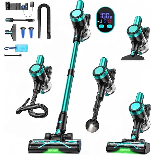 Cordless Vacuum Cleaner, 58KPa/60Mins 10 in 1 Self-Standing Stick Vacuum