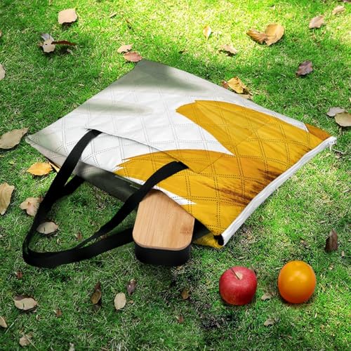 Couverture de plage tournesol pliable et imperméable à fermeture