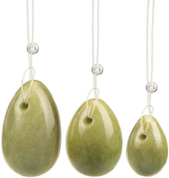 ZORZA 3Pcs Eggs Massage Stone Jade Massage Natural Stone Stress Exercise Release Balls for Women