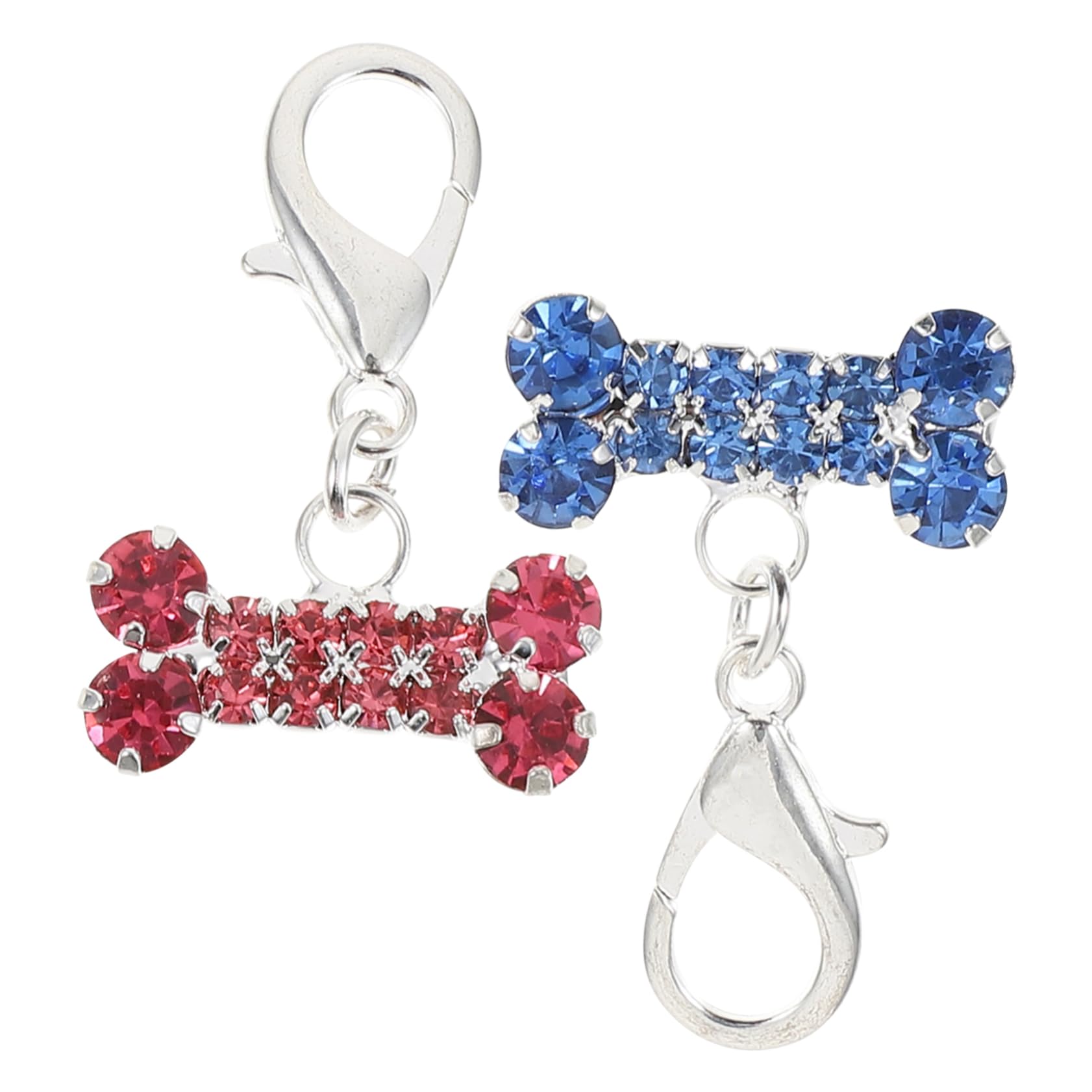 Didiseaon 2Pcs Rhinestone Pet Collar Pendants Decorative Dog Charms Cute Hanging Accessories for Cat Collars Pendant for Pet and Keychains