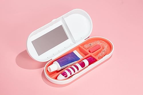 Miniatura 2 de SmileKontainer Slimline - Estuche de viaje compacto para alineadores, cepillo de dientes y accesorios, espejo integrado para una fácil inserción en