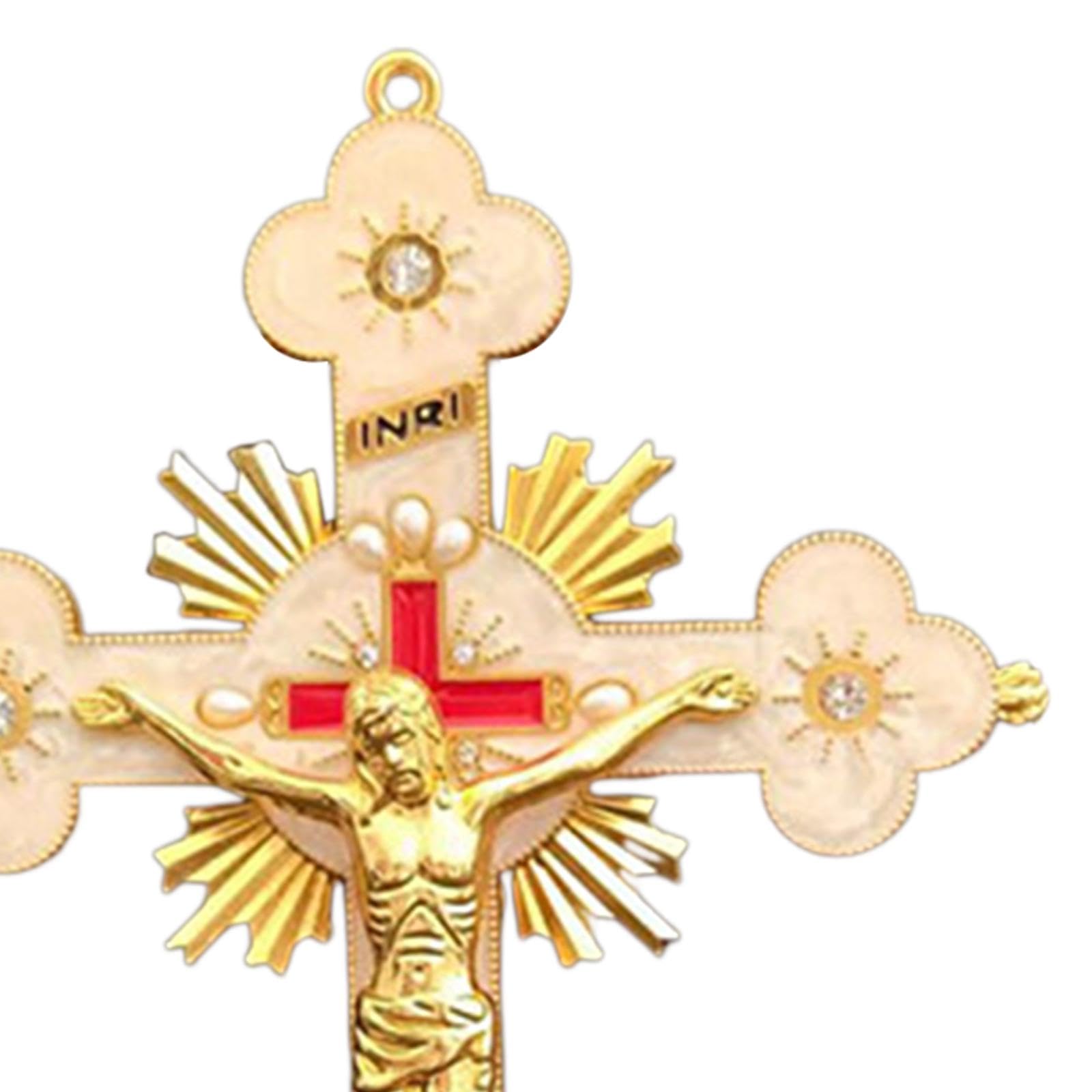 SECRET DESIRE Standing Crucifix Jesus Cross Statue Table Cross for Altar Chapel Home Decor