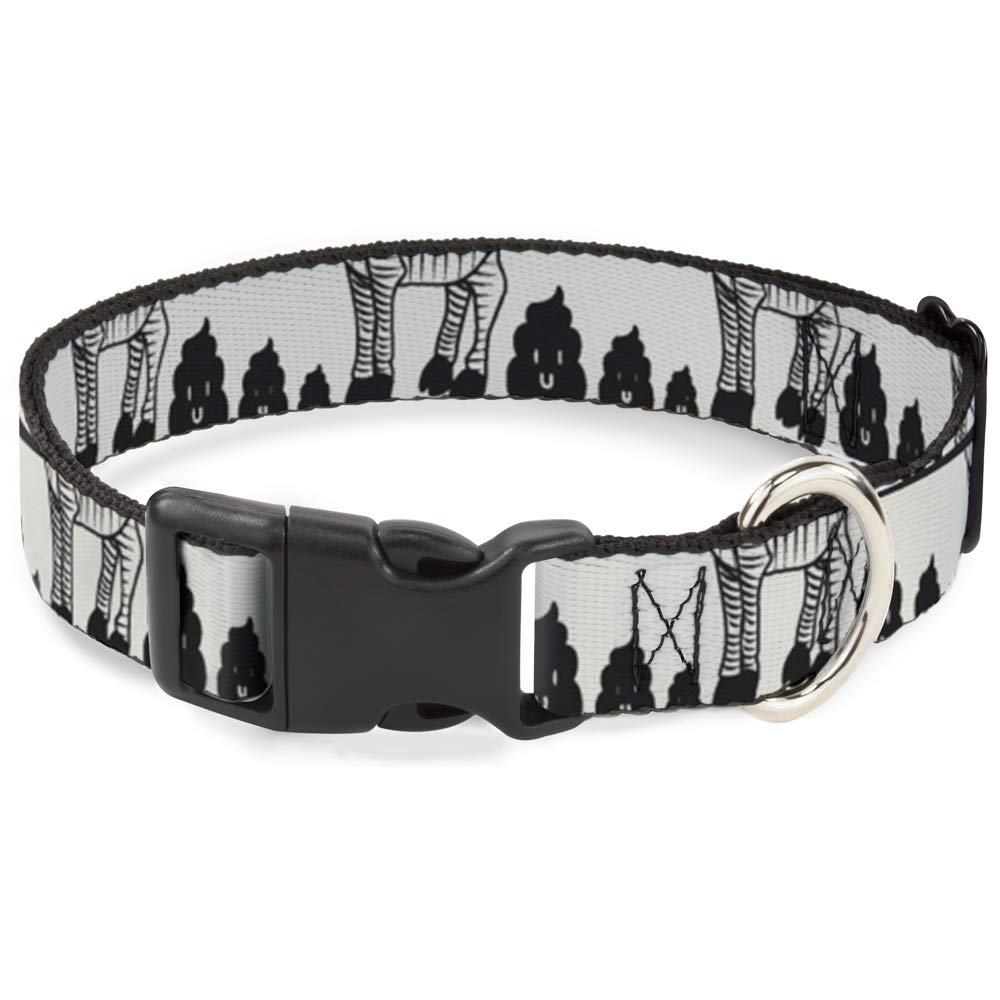 Collier anti irritation Buckle Down zèbre blanc et noir, sangle étroite pour petit cou