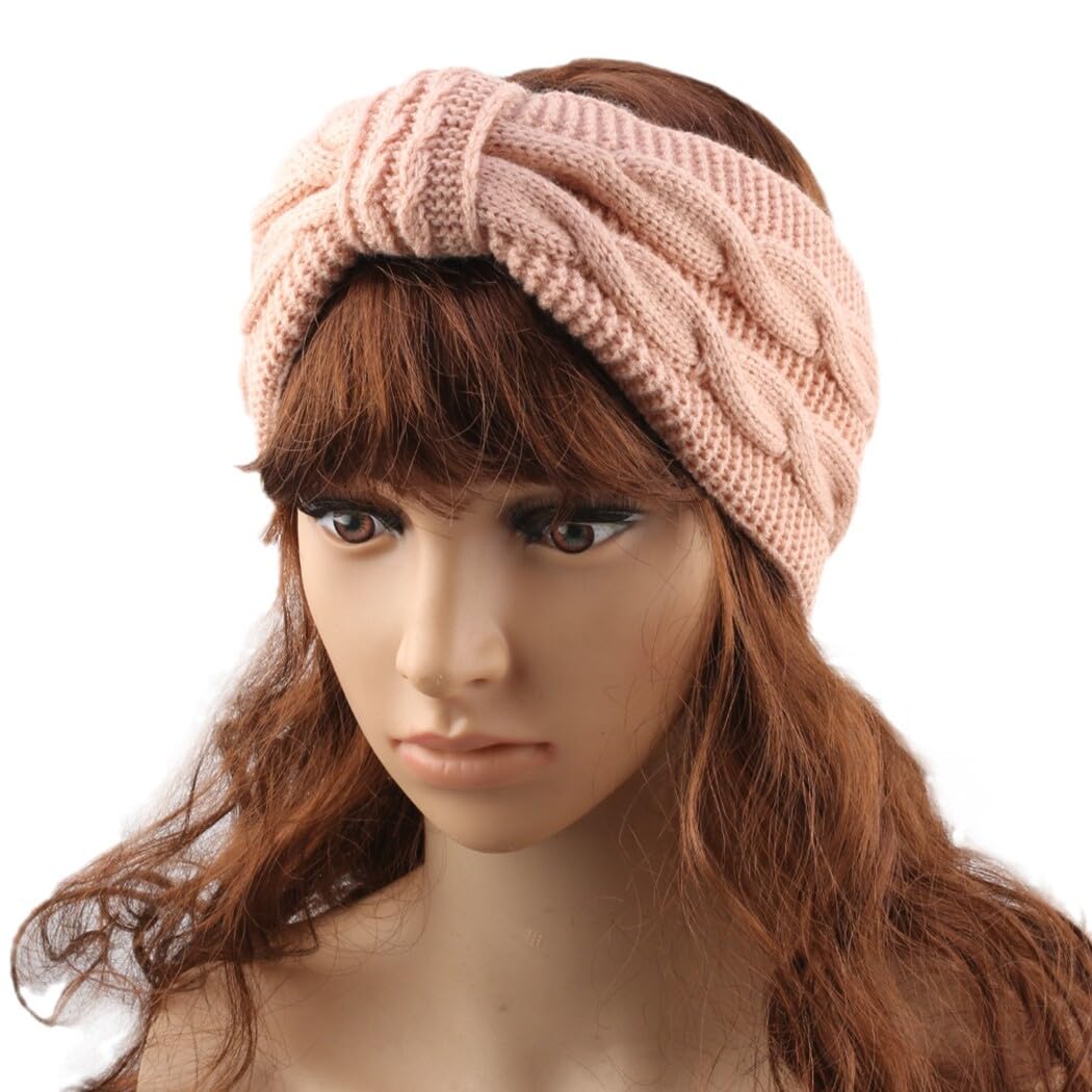 5 diademas elásticas de punto con lazo, para invierno, para mujer