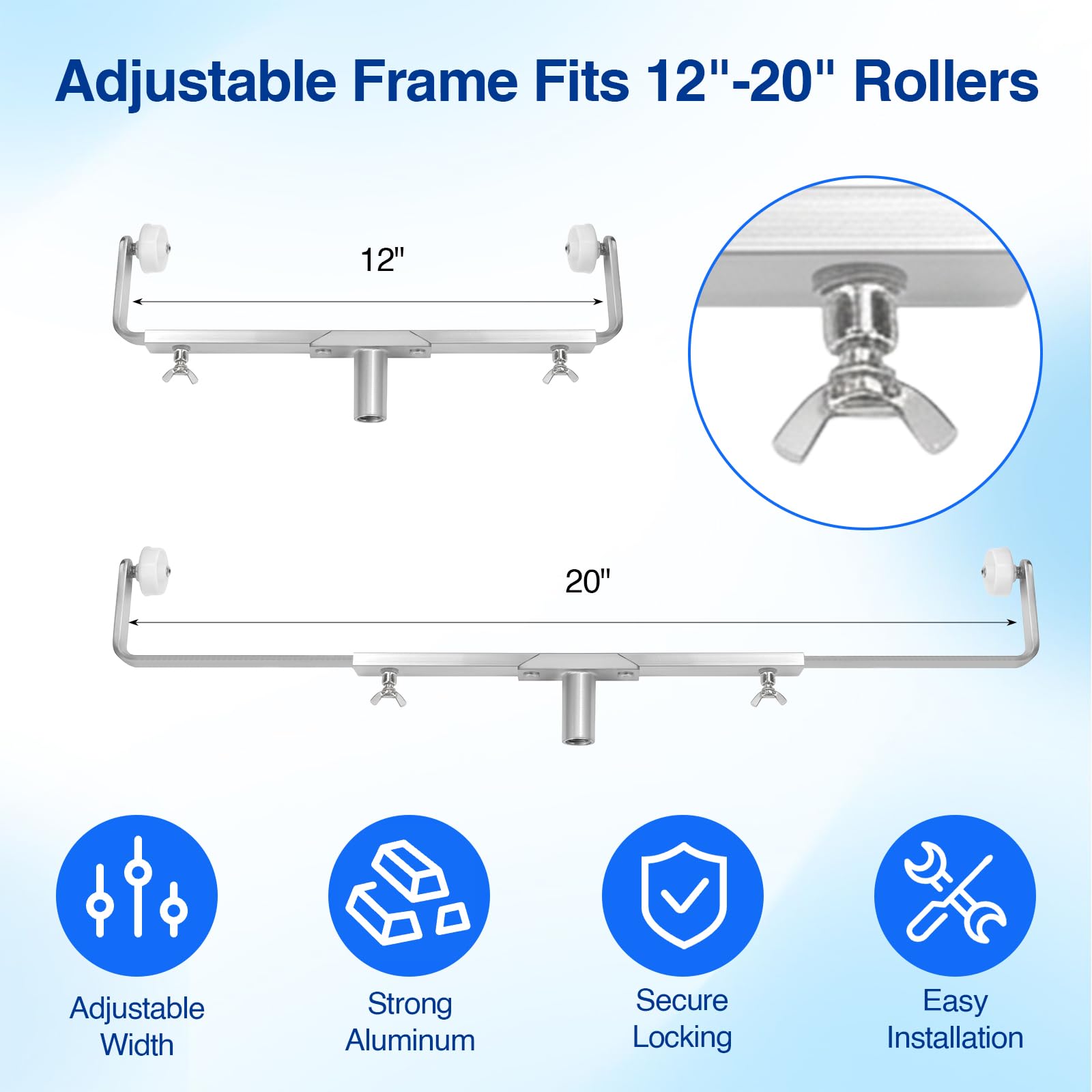 45cm Großes Farbroller-Set, 6 Rollen+Rahmen+4 Verlängerungsstange+Farbwanne
