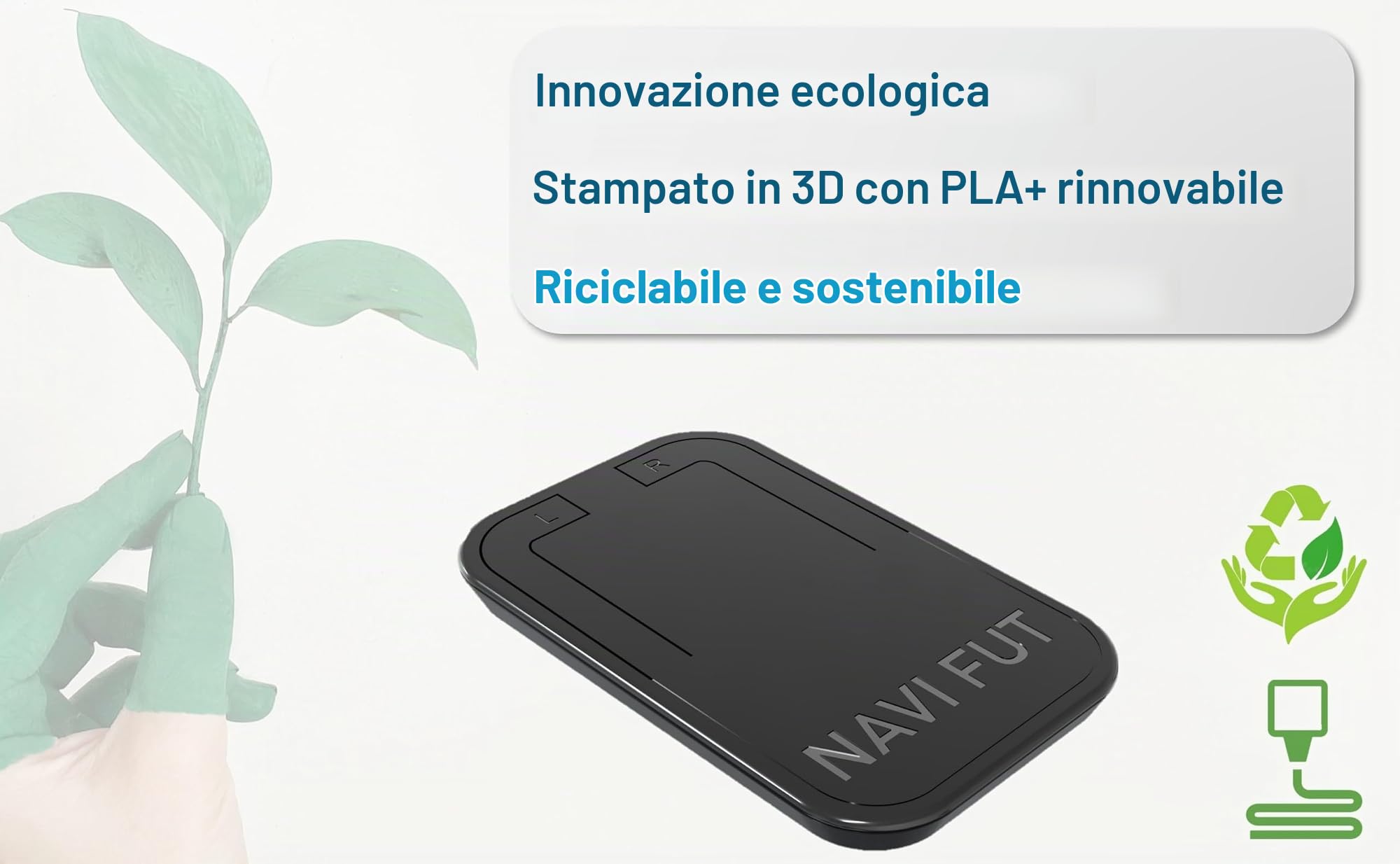 Generico Mouse da Piede Wireless per PC e Mac - Controllo Cursore e Clic Senza Mani, Ideale per RSI, Tunnel Carpale, Dolore al Polso e Accessibilità, 1600 DPI, Plug and Play