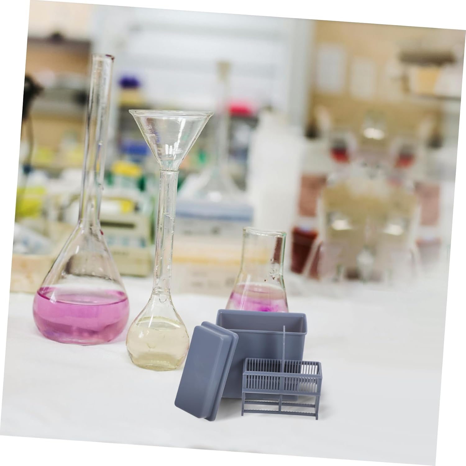 2sets Microscope Slide Staining Rack Glass Slide Holder for Staining Lab Sample Storage Microscope Accessories Tpt Holder