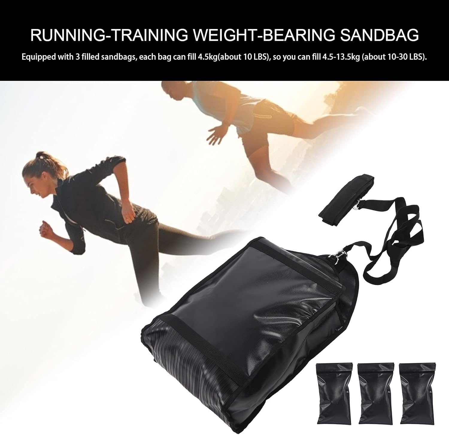 POCREATION PVC Mesh Sandbag, Black Heavy Duty Durable Weightlifting Sandbag Adjustable Sandbag PVC Mesh with 3 Inner Bag for Home for Fitness : Electronics