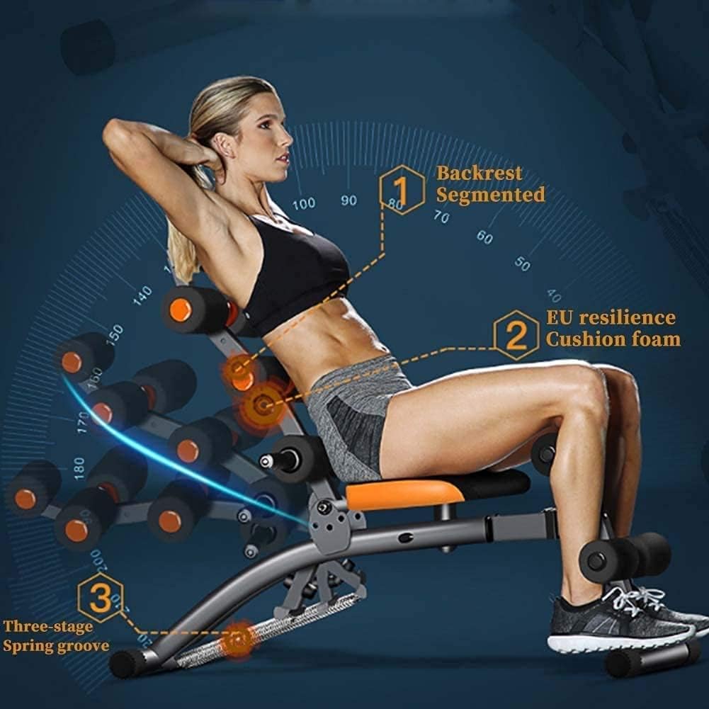Adjustable Abdominal Trainer Portable Gym Abdominal Exerclse Equlpment Foldable Exercise Machine Fitness Trainer with 4 Difficulty Levels – Abdomen Bench