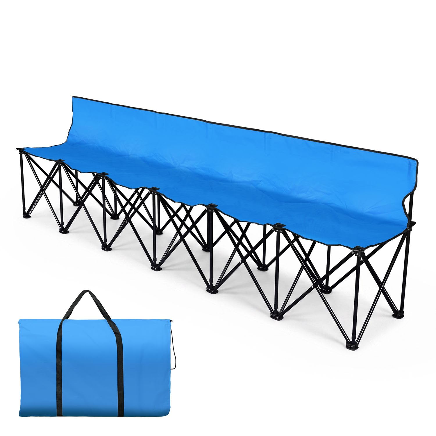 Amazon.com: Flexzion 6-Seat Folding Sports Bench for Soccer Teams