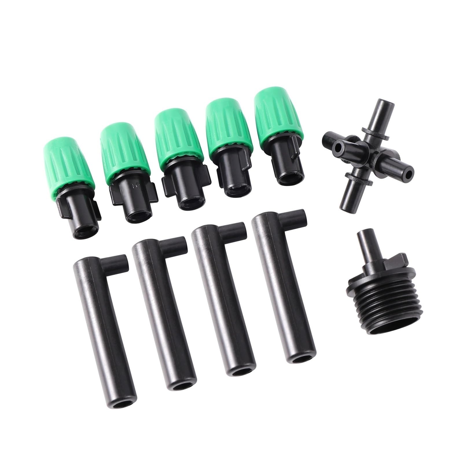Aspersor Giratorio Ajustable en 360 Grados, 5-Way Atomizing Nozzle 1/2 Inch For Garden Irrigation Cooling Humidifying 1/5/10 Pcs(5Pcs)
