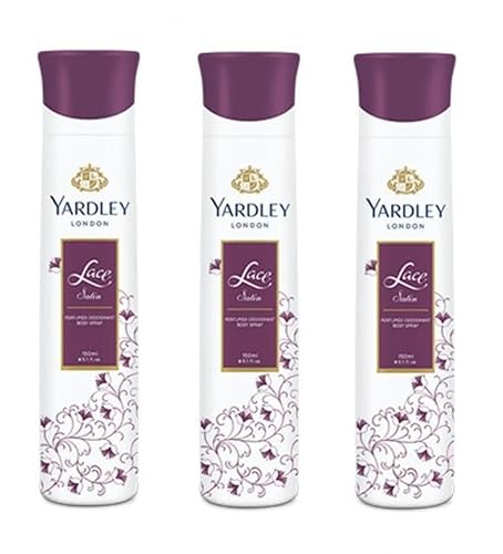 Yardley Londres Lace Satin Desodorante para las mujeres 5Onza (Pack de 3)