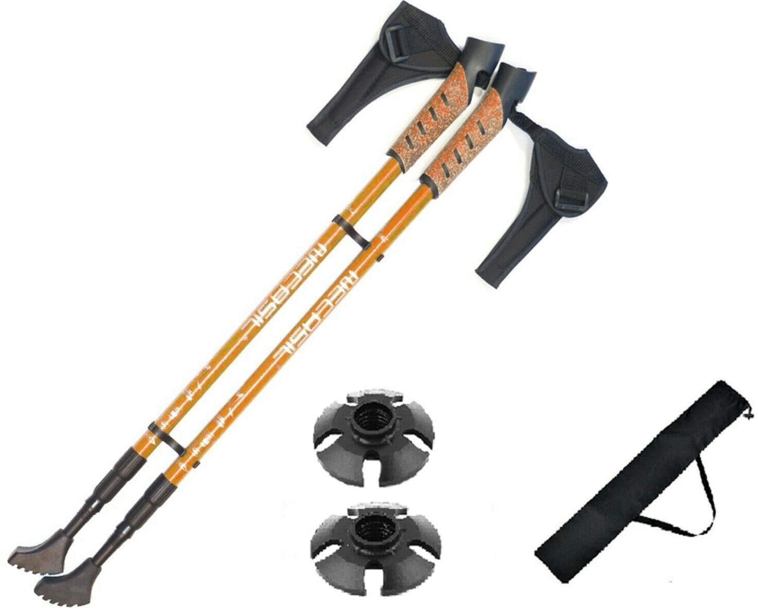 Bastoni Telescopici Trekking Antishock 60-135 Cm | Mazze Da Montagna In Alluminio | Leggeri E Regolabili | Per Escursioni E Nordic Walking | Colori: Argento, Blu, Nero, Rosso