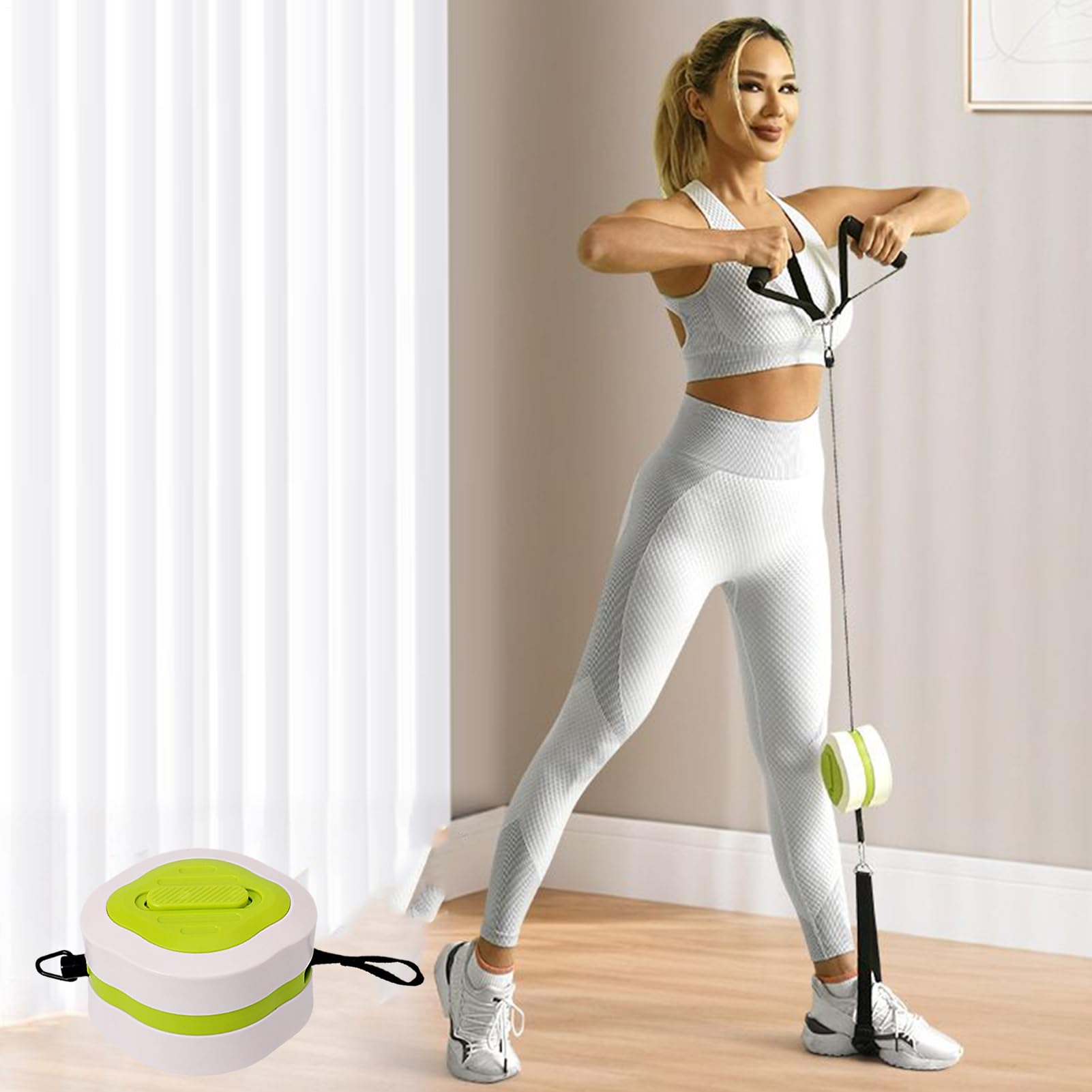 Fasce elastiche di resistenza, portatili, per tutto il corpo, con manici, attrezzatura per l'allenamento muscolare, fascia per allenamento con maniglia, set di tubi per fitness per gambe, braccia