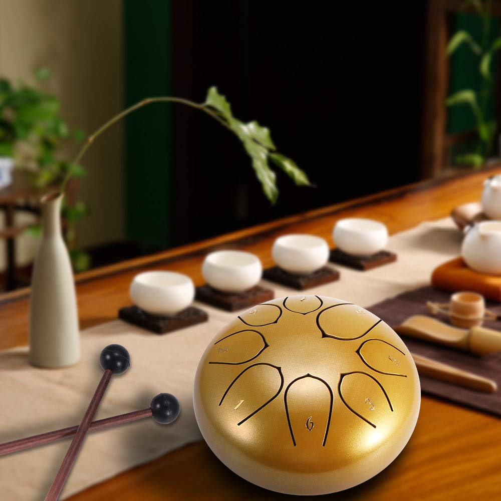 Amazon｜6 インチスチールタングドラムハンドパンドラム、メタルハンド