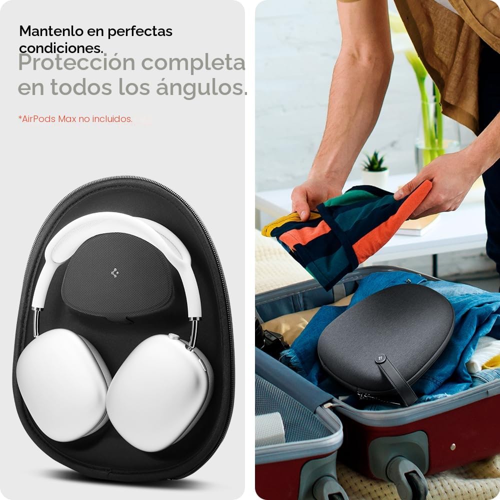Spigen Funda Estuche Bolsa Klasden Pouch para AirPods MAX 2/1 | Funda de tela con organizador de cables y asa, compatible con Smart Case para modelos 2026/2020 - Gris Carbón