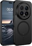 YINLAI Coque pour Honor Magic 8 Pro 5G, Compatible avec MagSafe, Magnétique Etui Translucide Mat Arrière Housse Fine Protection Antichoc Anti-Rayures Case pour Honor Magic8 Pro 5G 6.71", Noir - 1