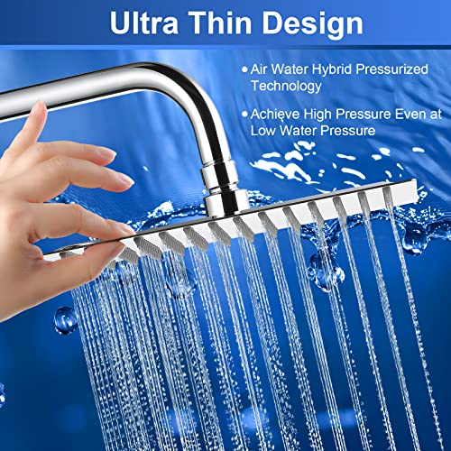 Snapklik.com : Aiscsc Rain Shower Head - 10 Inch High Pressure Shower ...