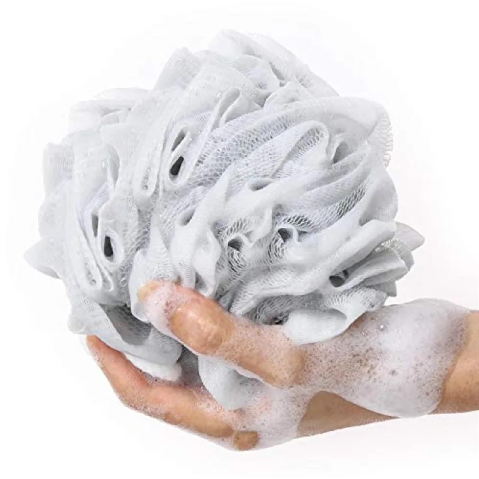 Badeschwamm aus Netzgewebe Mesh Pouf Bath Scrunchies Pack of 4