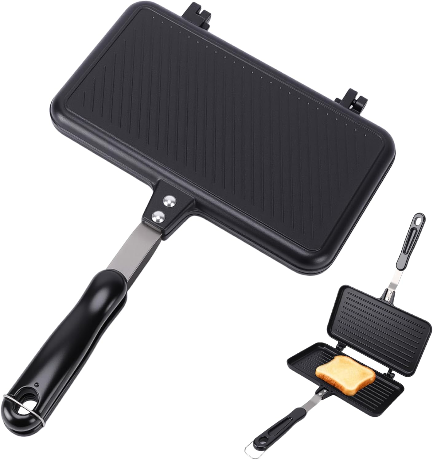 Double Sided Frying Pan, Grill Pan Non Stick, Aluminum Alloy Baking Tray, Waffle Maker Multifunctional for Cake Baked Bread Slices Snack Breakfast