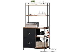 Hoobro Office Shelves with Charging Station: Elevate Your Workspace