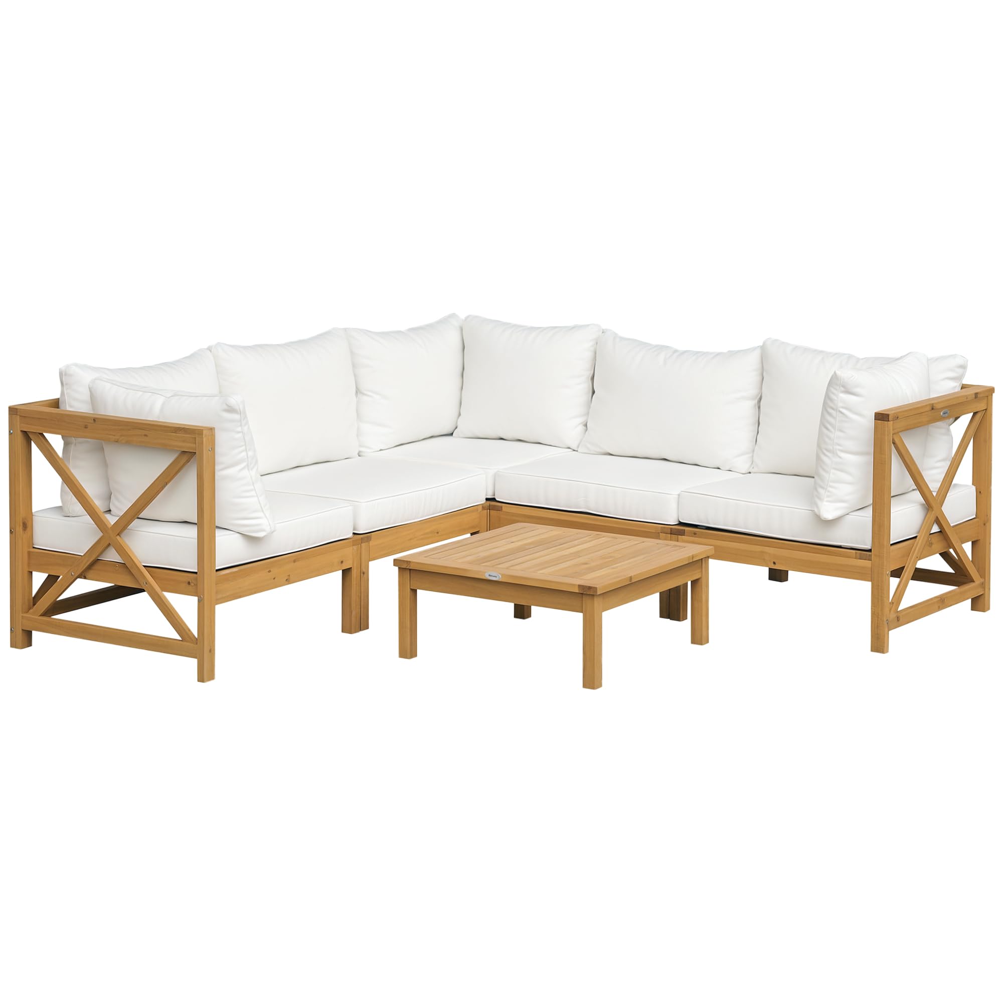 Amazon.com: Outsunny 6 Piece Wood Patio Furniture Set, Outdoor