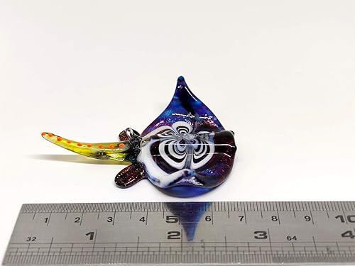 Miniatura 2 de Manta Ray - Figuras pequeñas en miniatura de animales soplados a mano, arte de vidrio soplado a mano, regalo coleccionable para decorar (multicolor)