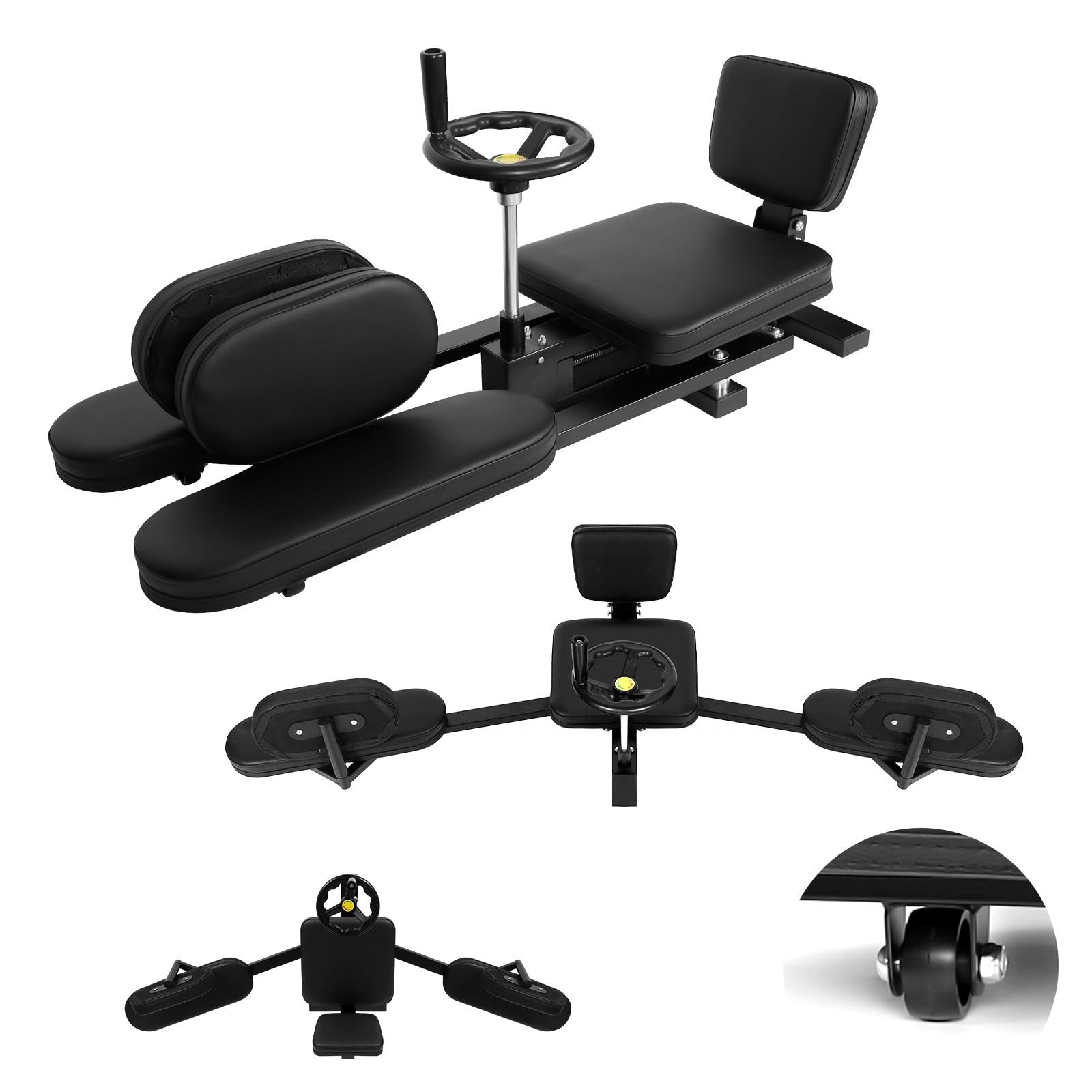 Compact Leg Stretcher Machine, 180 Degree Split Stretching Equipment for Flexibility, Ideal for Small Spaces &amp; Home Fitness, Black