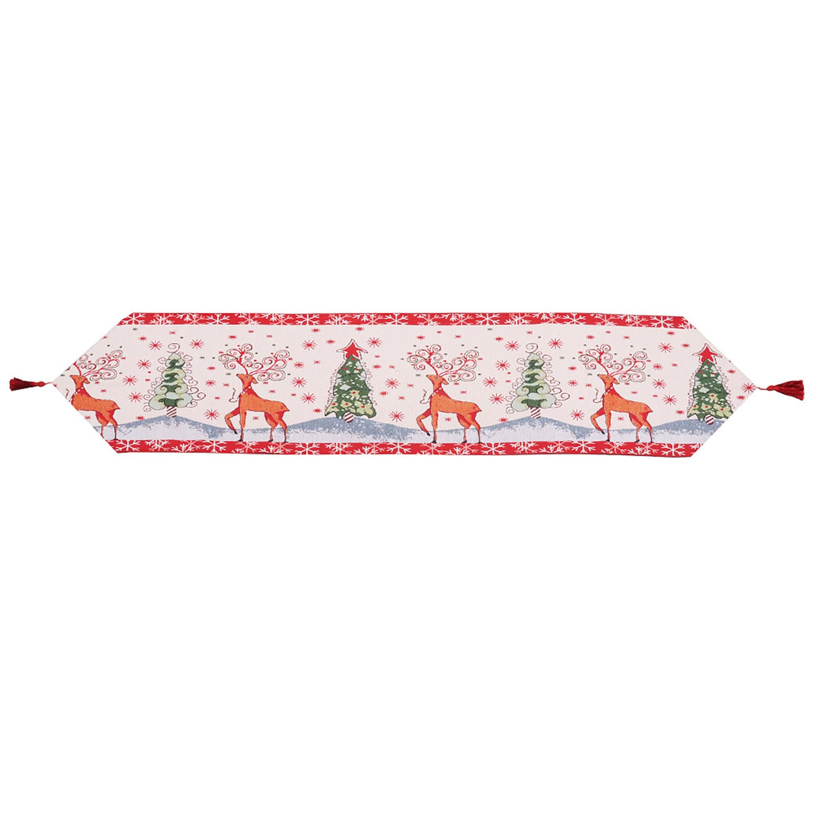YWLUUOO Christmas Table Runner Embroidered Elk Home Dining Table Flags Cover Wedding Party Kitchen Decor New Year Tablecloth Christmas Tablecloth