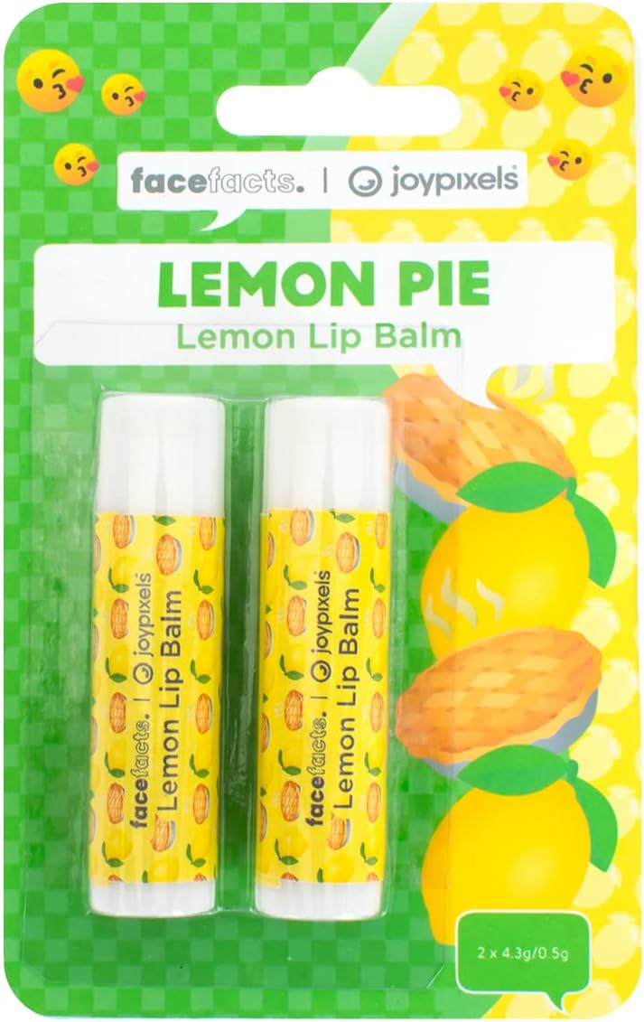 Face Facts Joy Pixels Lippenbalsem met citroengeur, citroencake, 2 x lippenbalsem 4,25 g, veganistisch
