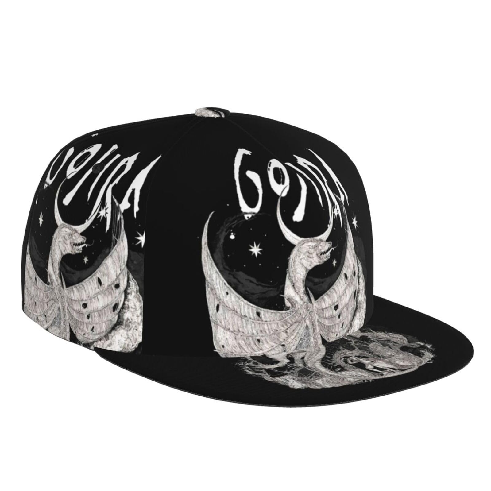 GenericGojiras Hat Flat-Brimmed Baseball Cap Dad Ball Hat Snapback Hip Hop Cap for Men and Women Black