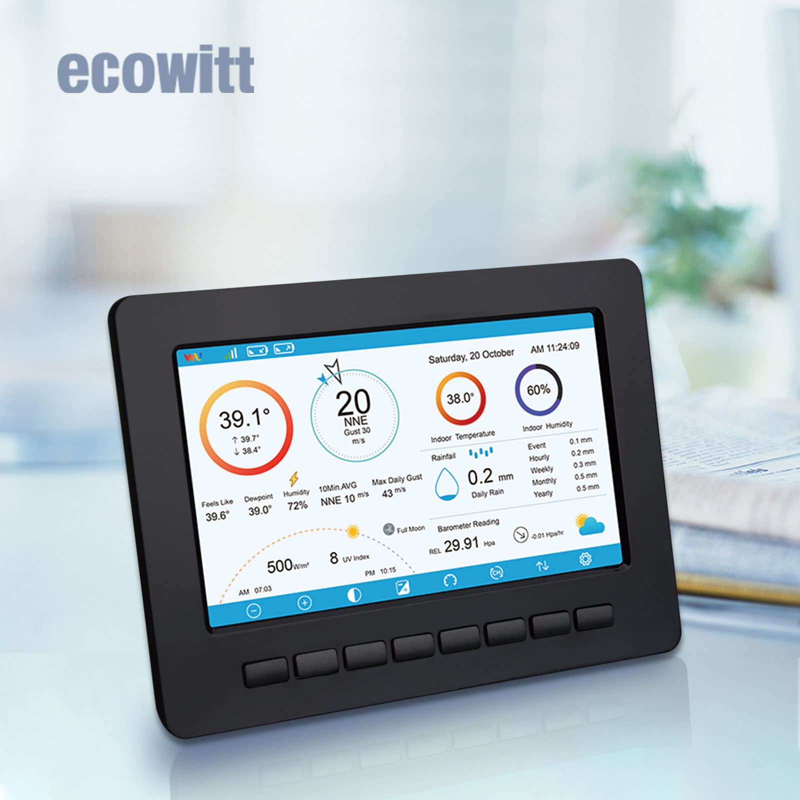 ECOWITT HP2551 WiFi Weather Station Large TFT Screen with Solar Powered 7-in-1 Outdoor…