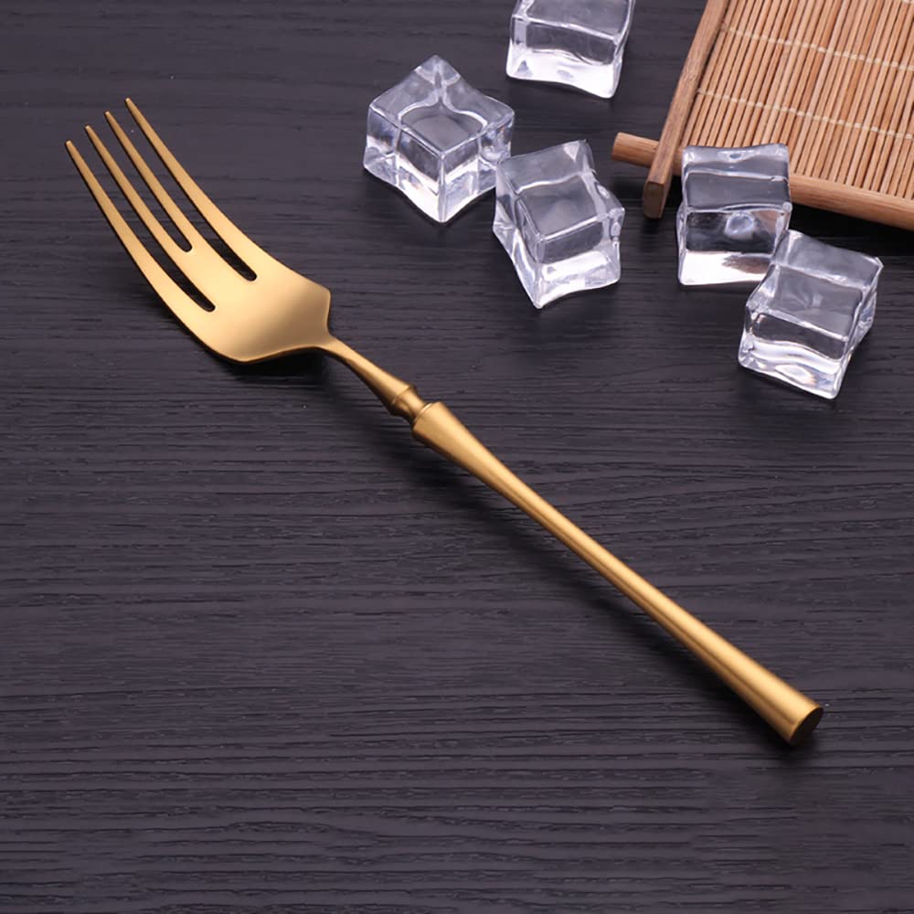Générique Ensemble De Couverts en Acier Inoxydable 18/8, Couverts De Voyage en Or Mat, Ensemble Dargenterie pour 12 Personnes, Couverts Lavables Au Lave-Vaisselle