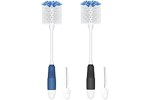 2-Pack Glass Scrub Brush with Flexible Handle for Effortless Cleaning