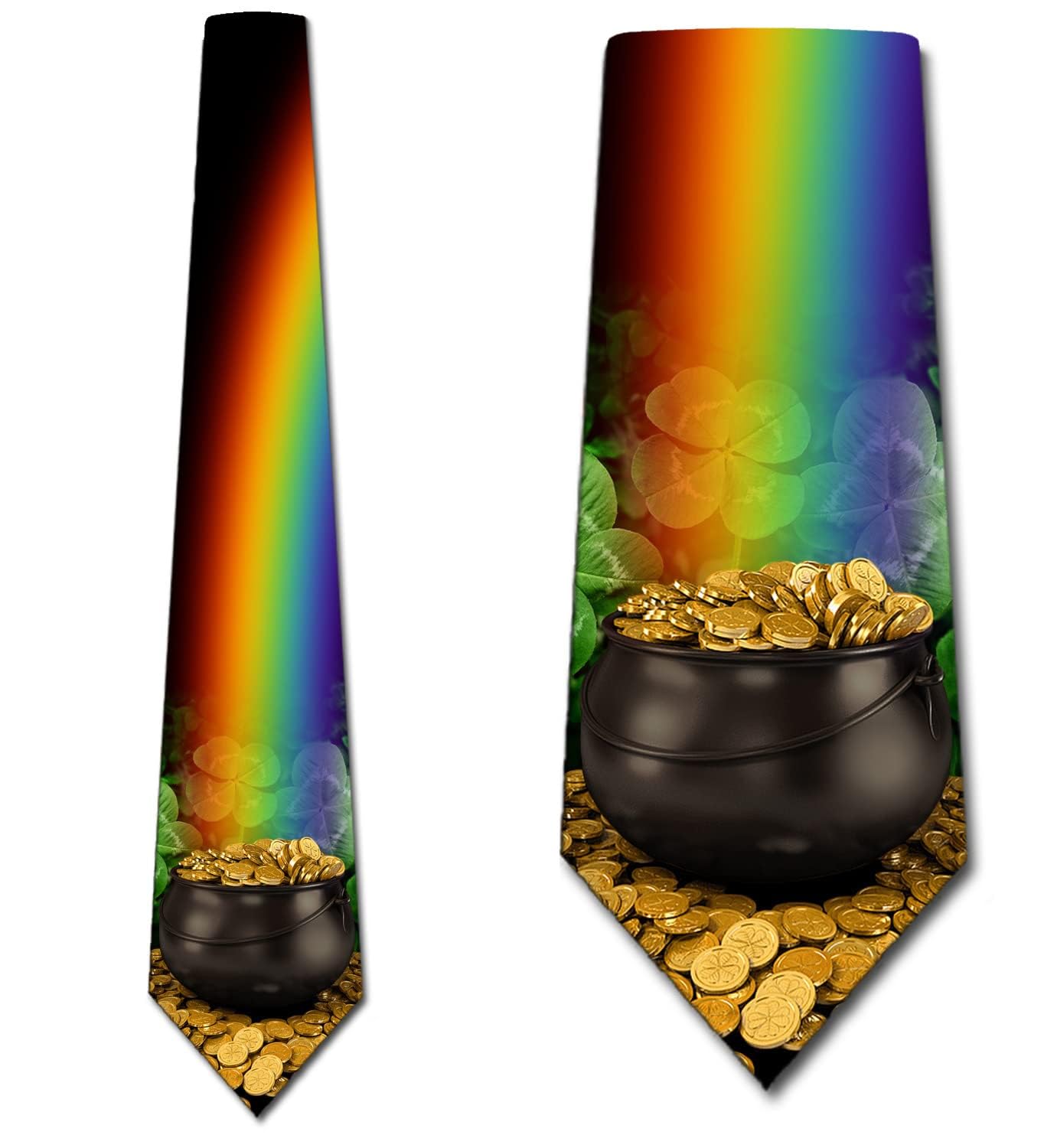 Three Rooker Pot of Gold Ties Mens St. Patrick's Day Necktie Clover Tie