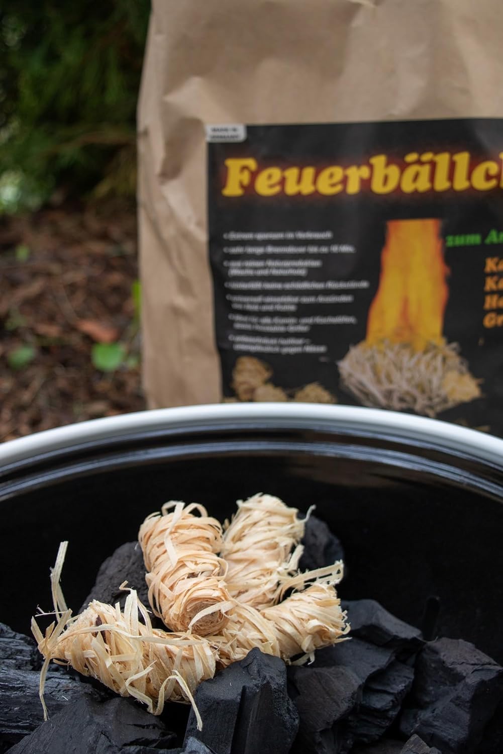 RaiffeisenWaren Bolas de fuego, encendedor de barbacoa, encendedor de chimenea, ayuda para encender (lana ecológica de productos naturales, para encender el carbón de la parrilla, fogatas o chimenea),