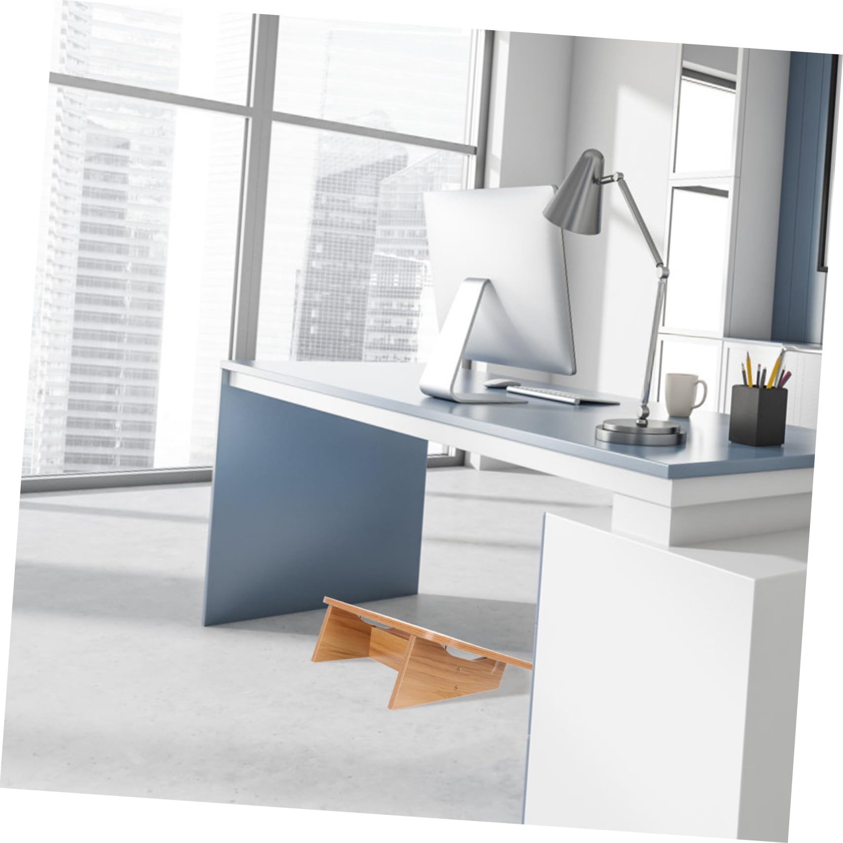 Repose-Pieds de Bureau Bureau Plateau Lisse en Panneau Artificiel Soulage la Pression des Jambes Améliore la Posture Assise pour Maison