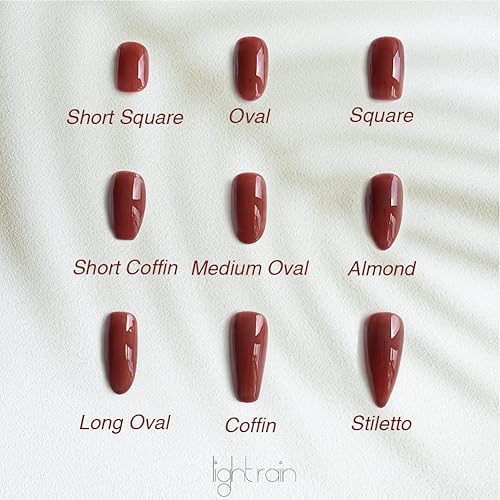 Miniatura 10 de Light Rain Uñas postizas hechas a mano de gran tamaño, uñas postizas de gel 3D con acabado UV con diseño de manicurista profesional