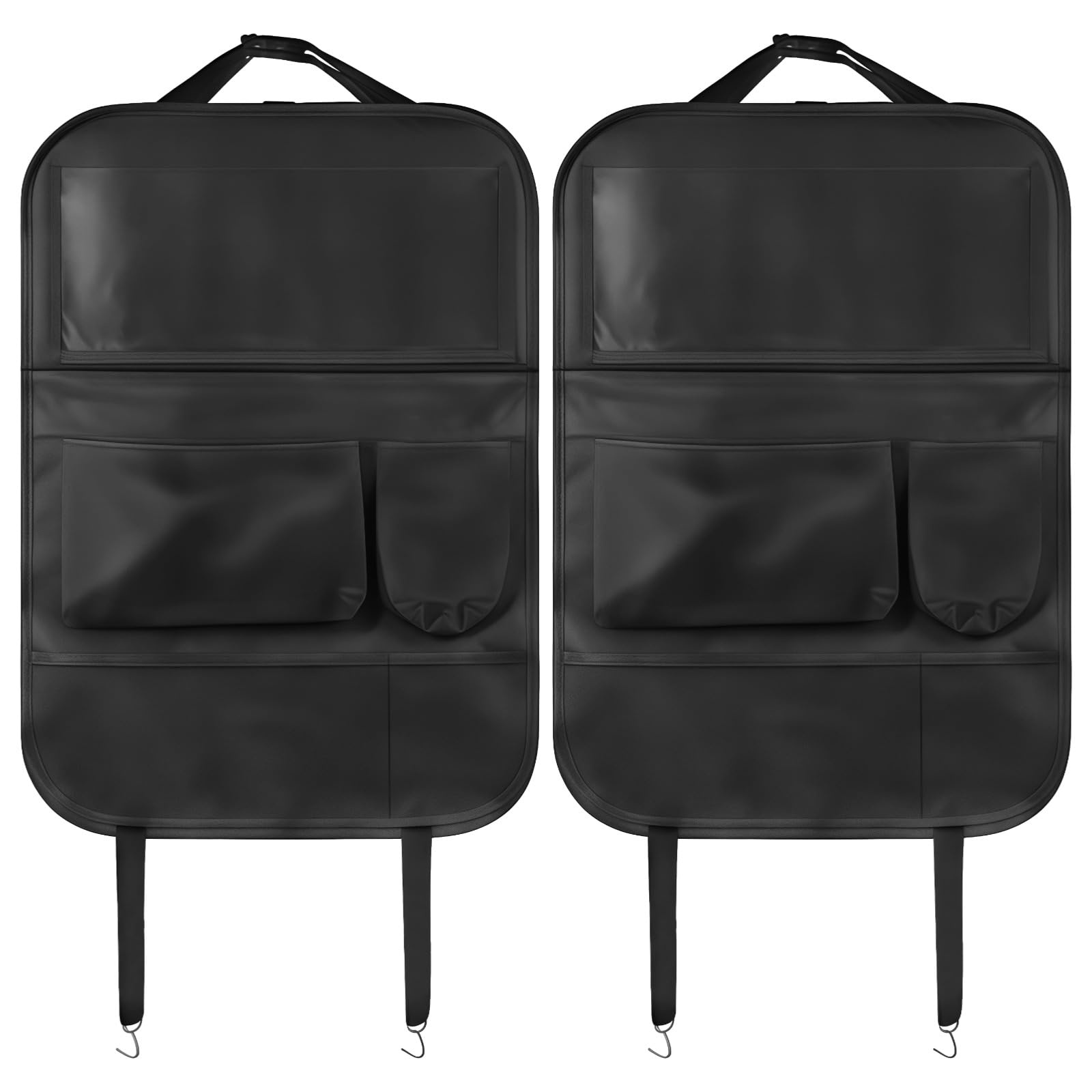 YOFAPA Car Backseat Organizer 2 Pack, 600D Oxford Cloth Kick Mats with Foldable Tray, Touchscreen Tablet Holder