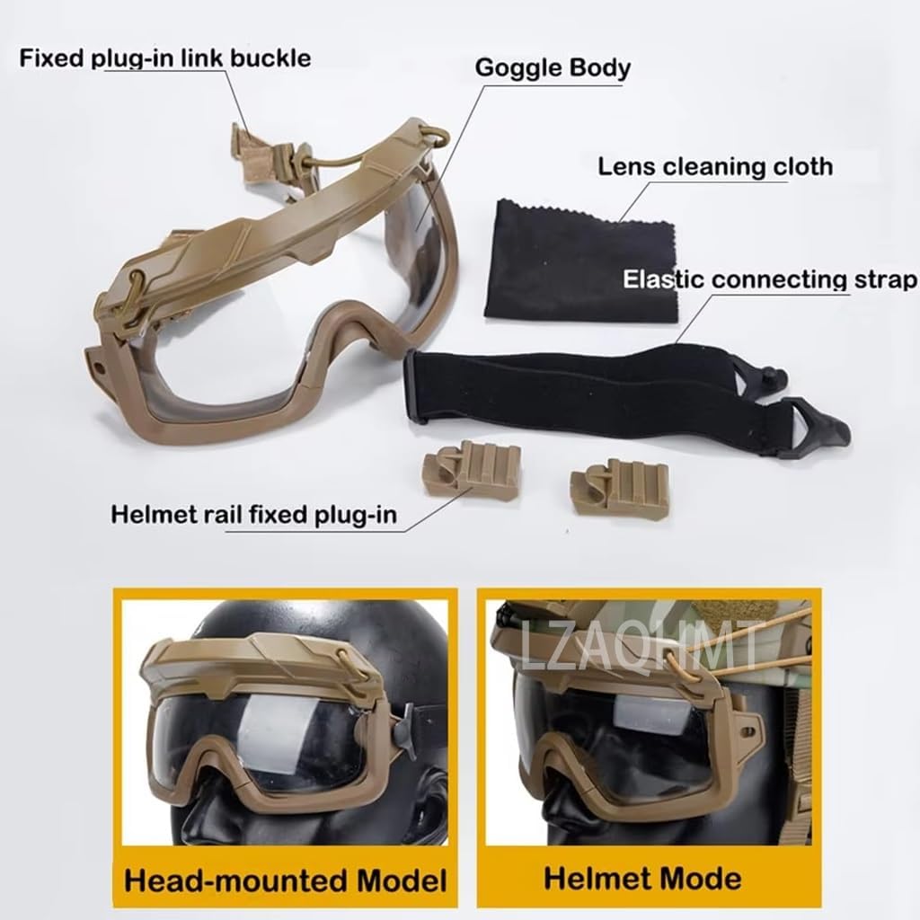 Adjustable Fast Airsoft Helmet Set with Tactical Paintball Protective Goggles, Detachable Helmet Cover & Counterweight Pouch - Outdoor CS Military Gear