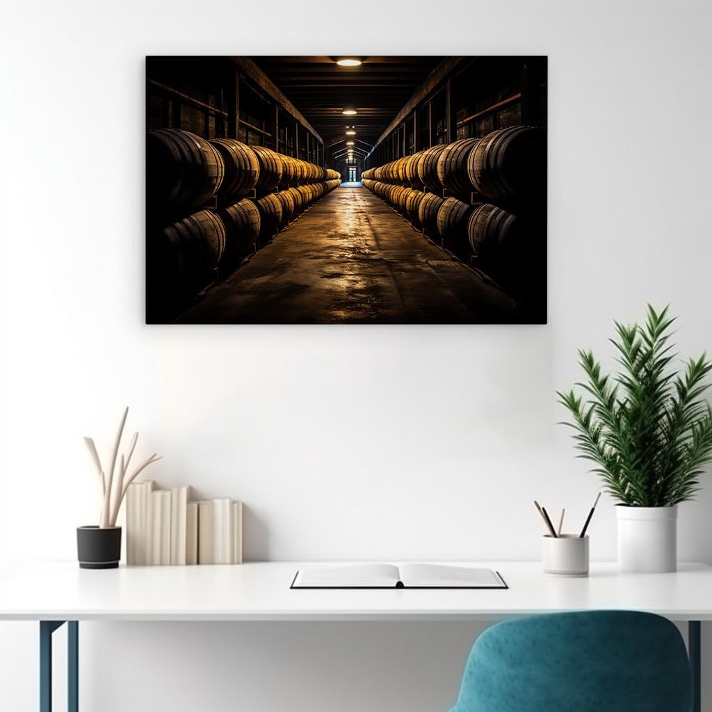 Canvas for Living room. Whispers of Age-Old Spirits: An Eerie Passage Through the Barrel Vault, 27 x 18 inch Canvas Wall Art - Modern Home Decor