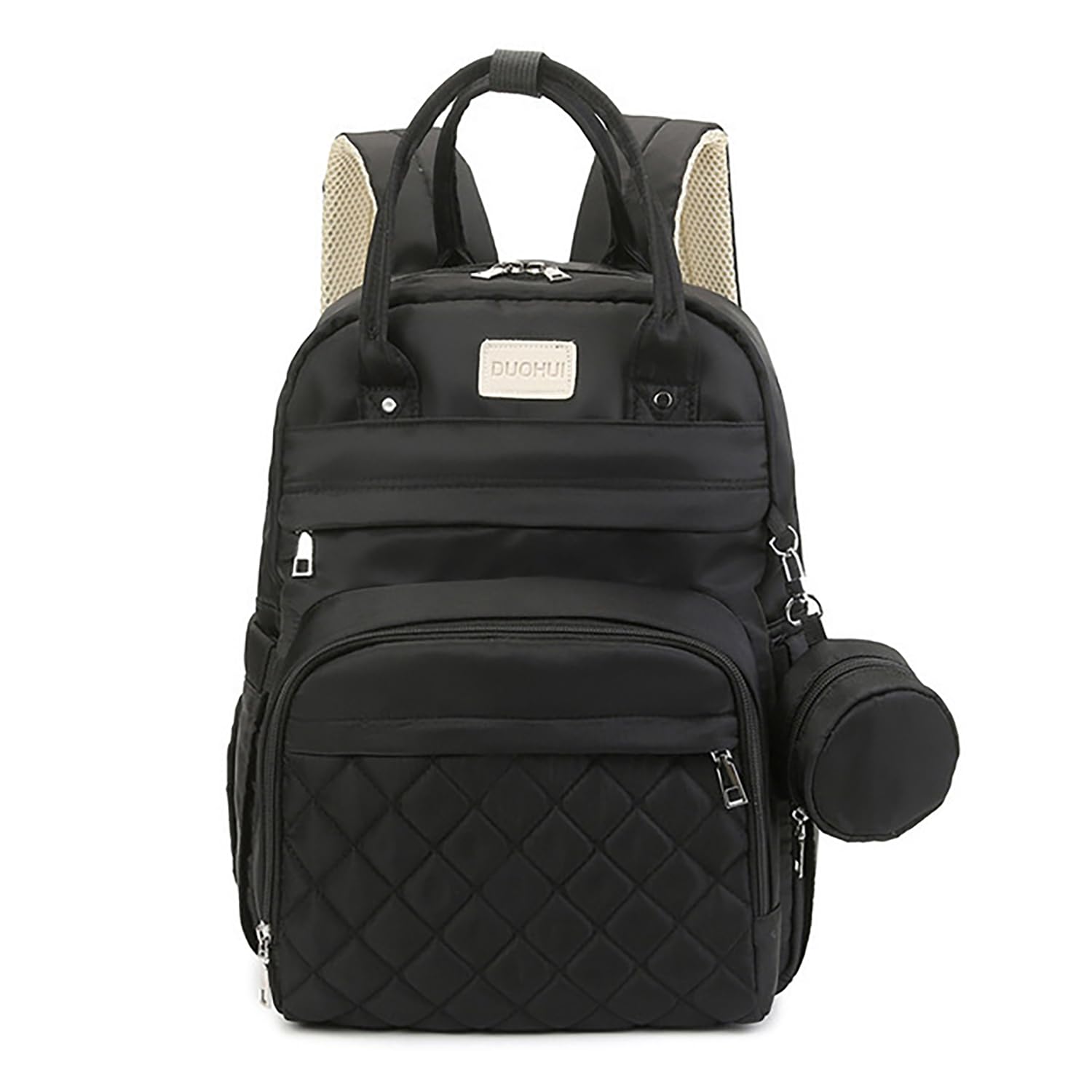 House of Quirk Diaper Bag Maternity Backpack, Baby Girl Boy Diaper Bag for Dad Mom with Pacifier Case, Unisex Large Diaper Bag for Travel-image-19