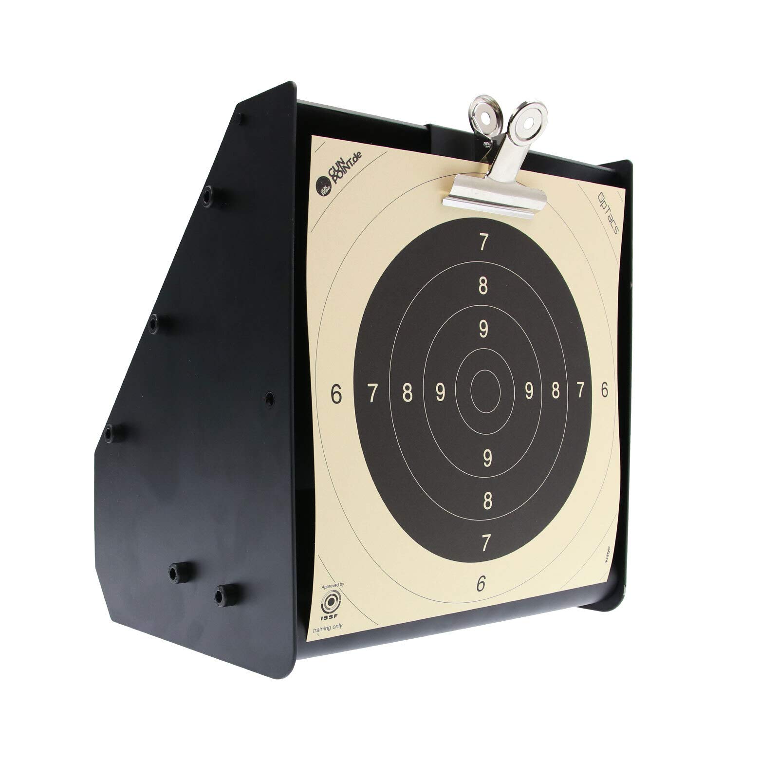 OpTacs - Kleinkaliber Kugelfangkasten Zielscheibe Pellet Catcher inkl. Pendelziel und 5 Zielscheiben I Robuster Kugelfang für Luftgewehr & Kaliber .177, .22